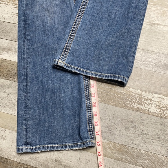 Women's Seven7 Flare Leg Factory Distressed Jeans - Picture 5 of 12